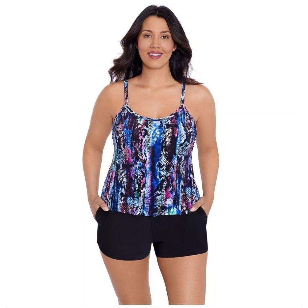 Trimshaper by Magicsuit  Farrah Swimsuit Swim Romper One Piece $109 Sz 8